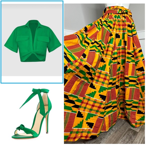 BOLD AFRICAN PRINT MAXI SKIRT- FREE SIZE -NEW - Picture 4 of 6